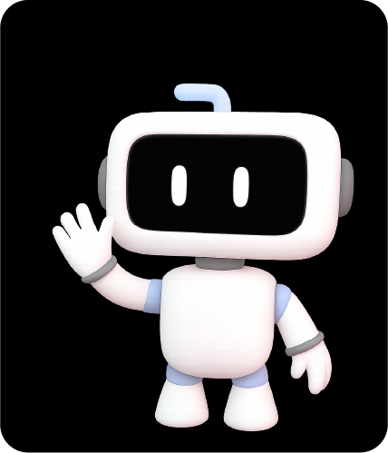 MedicBot KI-Assistent für Arztpraxen winkt freundlich